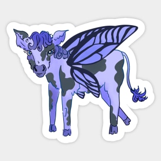 Butterfly blueberry cow Sticker